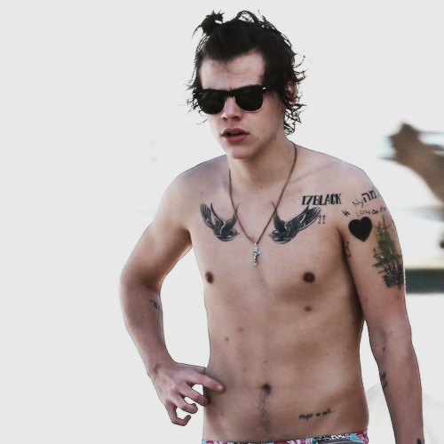 Harry Styles Shirtless Tattoos