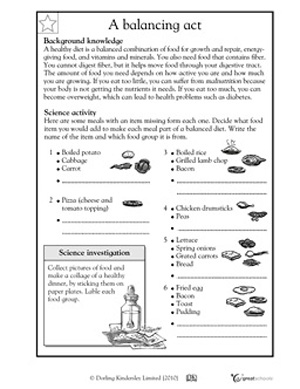 Healthy Eating For Children Worksheets