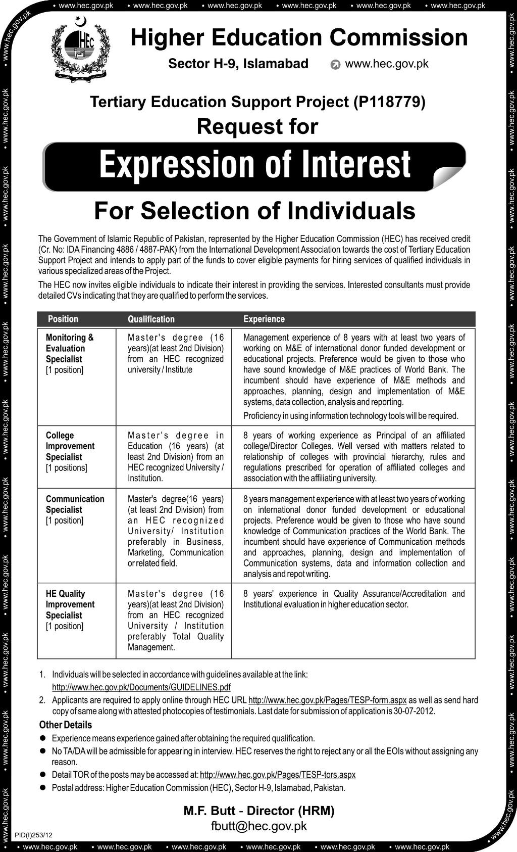 Higher Education Commission Jobs