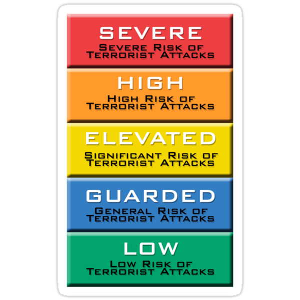 Homeland Security Advisory System Color Chart