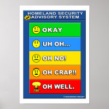 Homeland Security Advisory System Color Chart