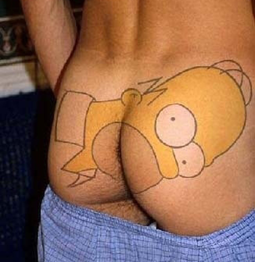 Homer Simpson Tattoo On Girl