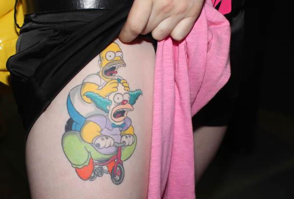 Homer Simpson Tattoo On Lady