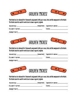 Homework Pass Printable