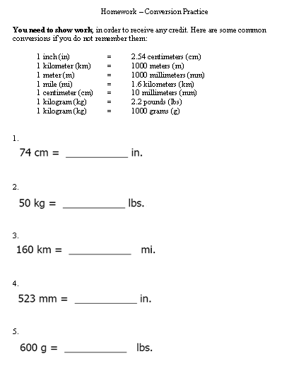 Homework Sheets For Year 1