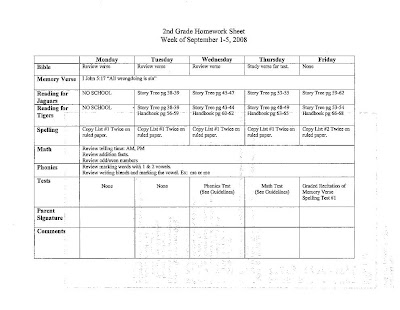 Homework Sheets Year 5