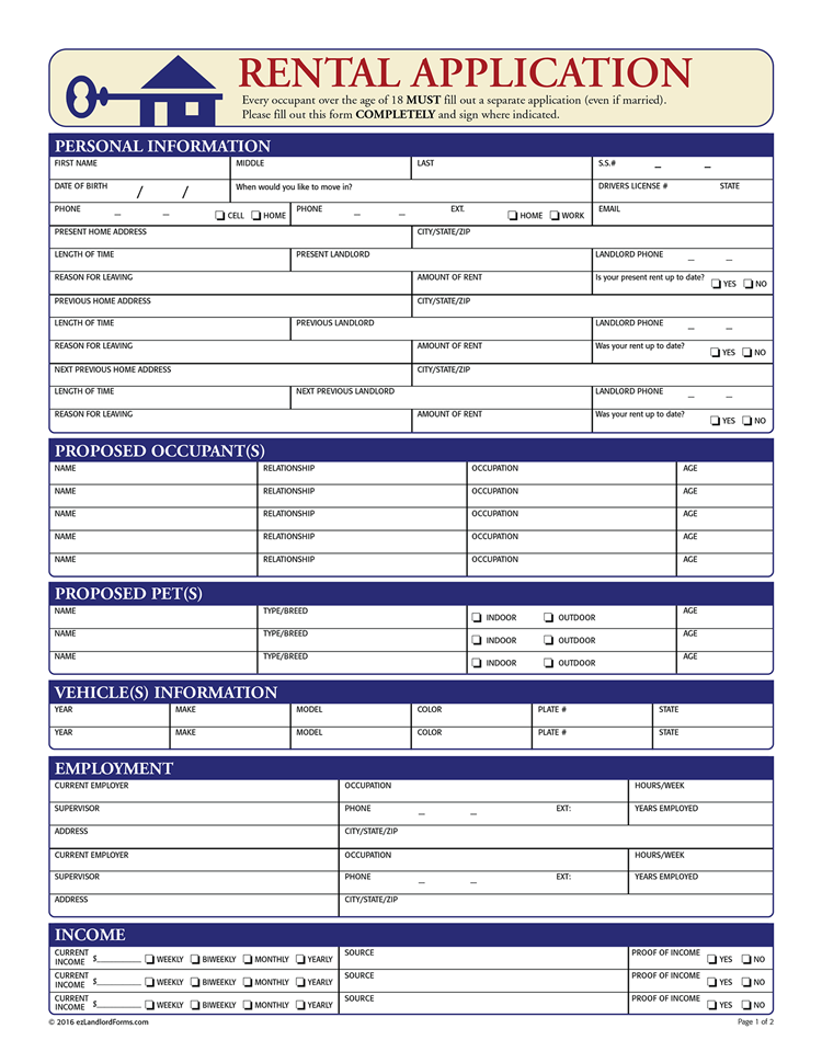 House Rental Agreement Form