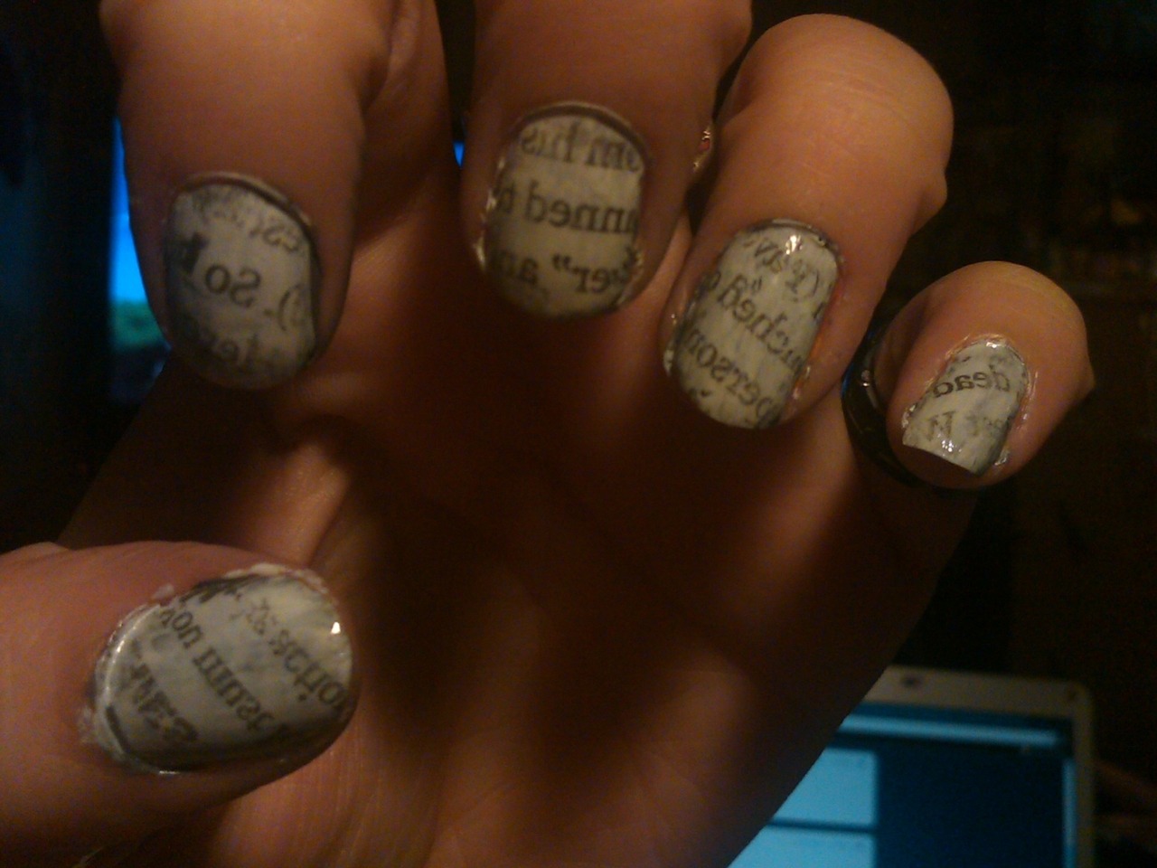 How To Do Newspaper Nails With Printer Paper