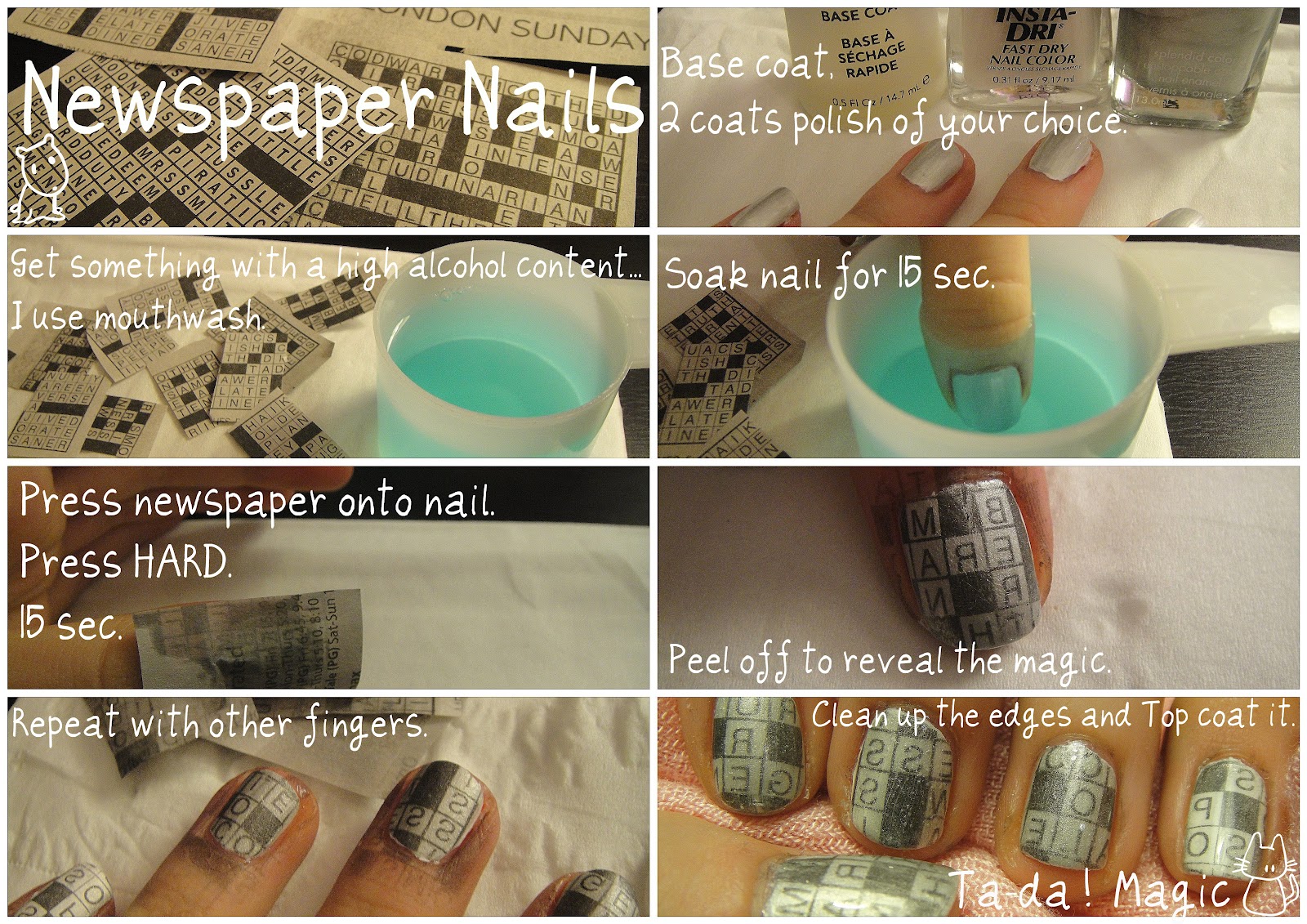 How To Make Newspaper Nails With Mouthwash