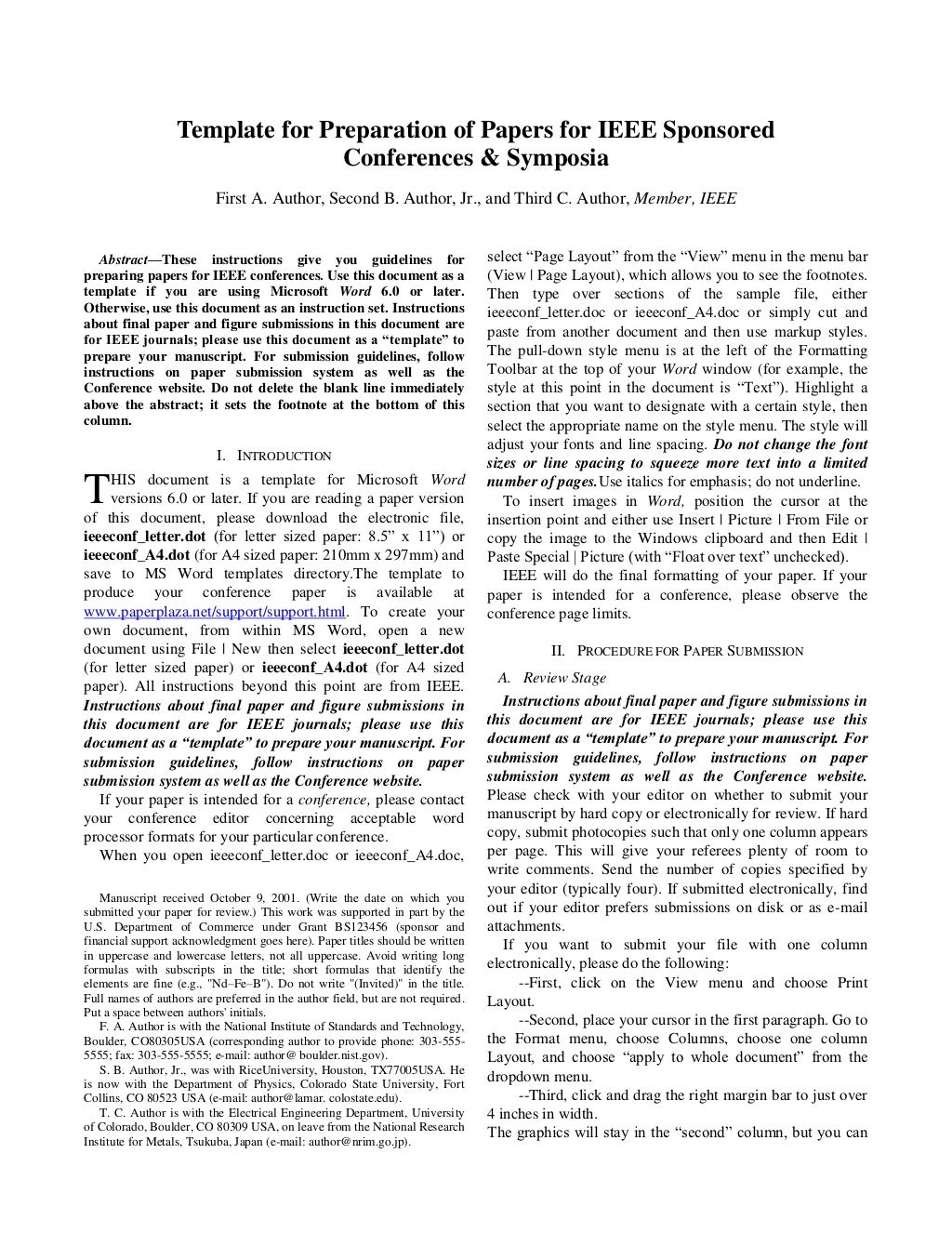 Ieee Format Paper Download