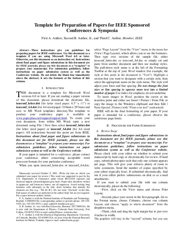 Ieee Format Paper Download