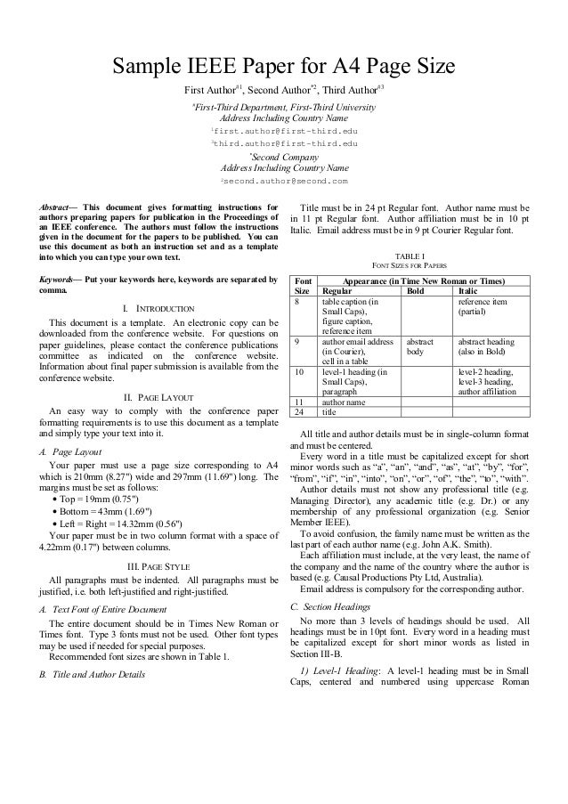 Ieee Paper Template Format