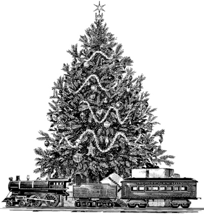 Images Of Christmas Trees In Black And White