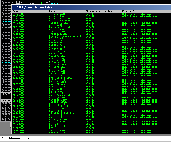 Immunity Debugger Pycommands