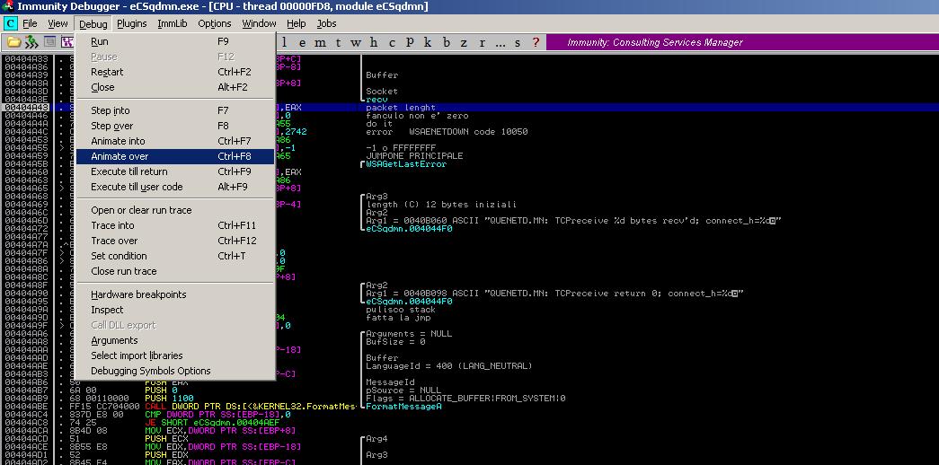 Immunity Debugger Set Breakpoint