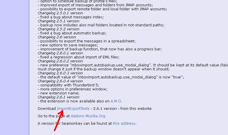 Importexporttools Thunderbird