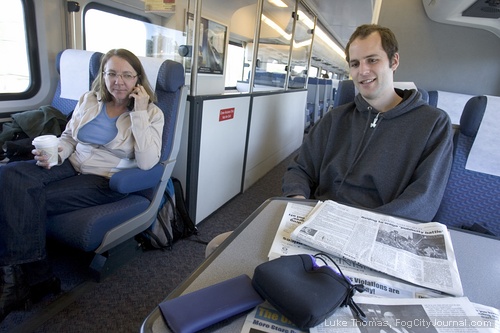 Inside Amtrak Train