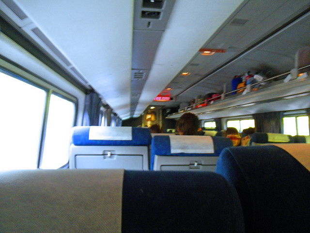 Inside Amtrak Train Car