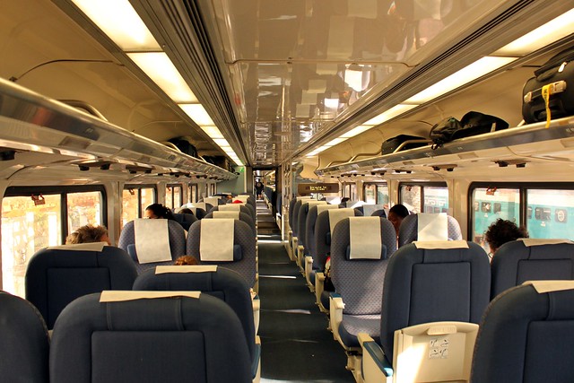 Inside Amtrak Train Coach