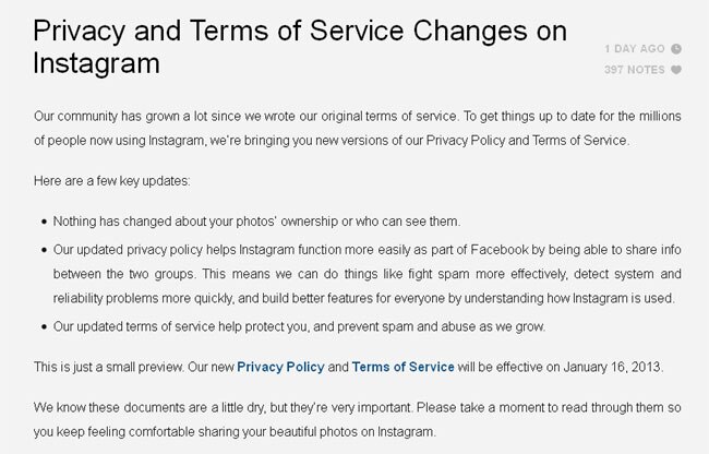 Instagram Privacy Policy