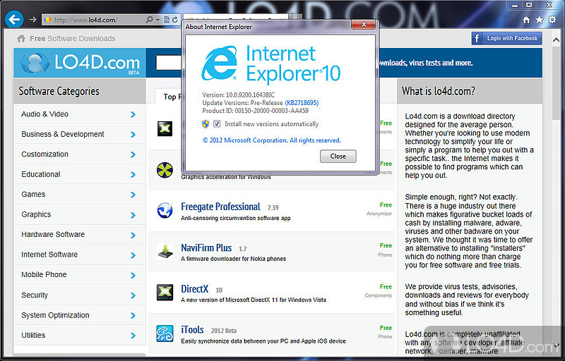 Internet Explorer 10 Download