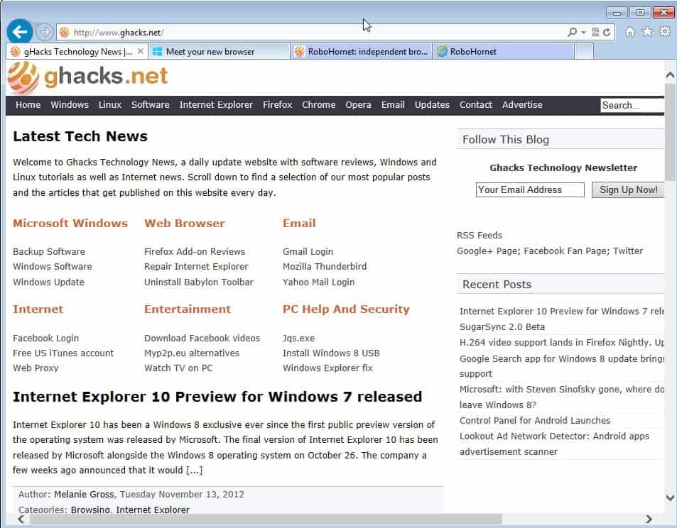 Internet Explorer 10 For Windows 7 Problems