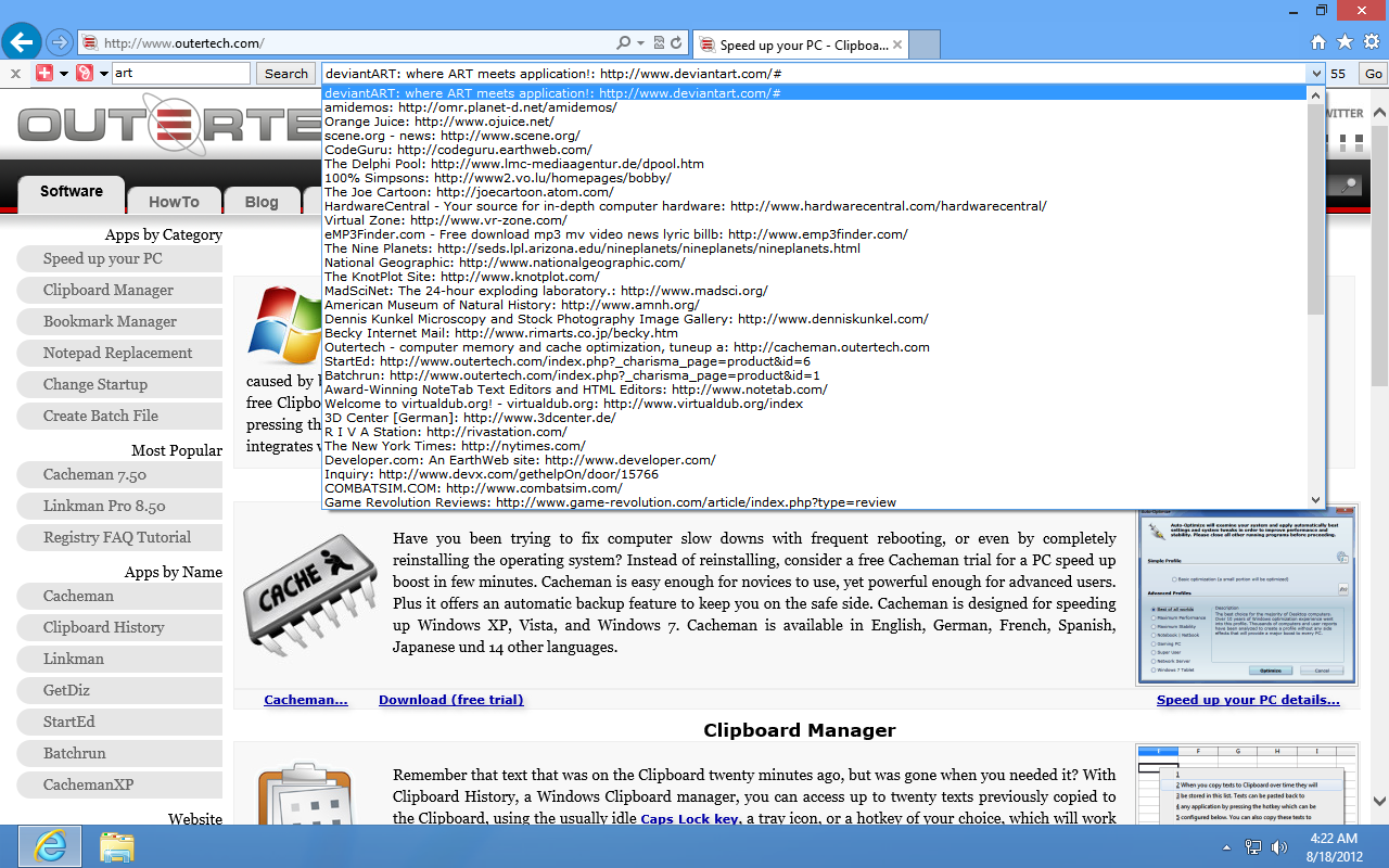 Internet Explorer 10 Windows 8