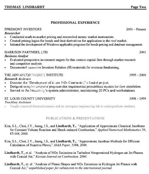 Investment Banking Analyst Resume Example