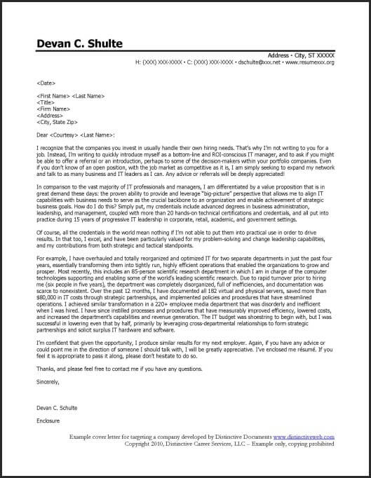 Investment Banking Cover Letter Example