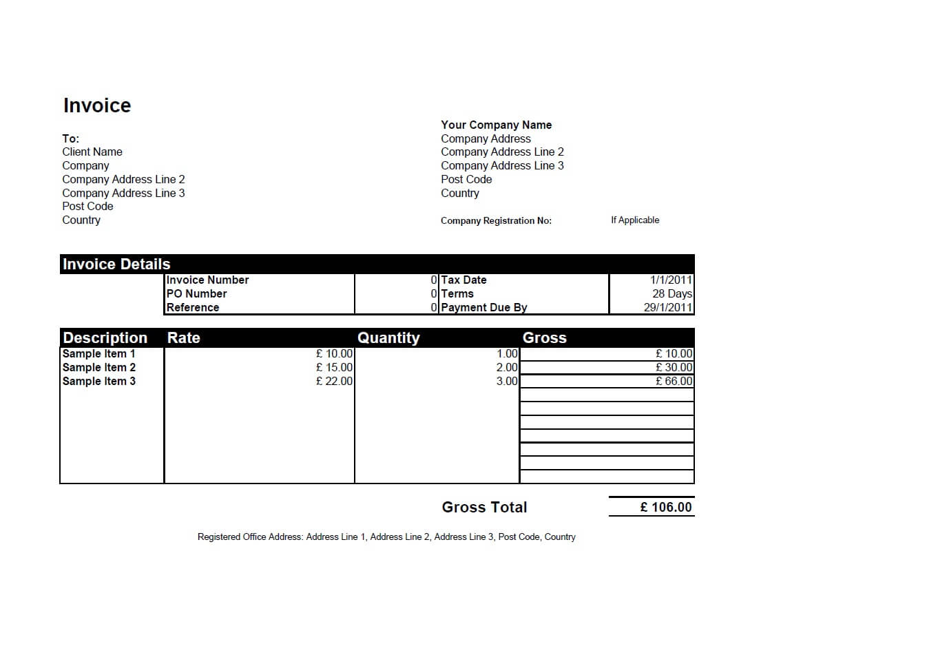 Invoice Terms And Conditions Template