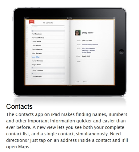 Ipad Contacts App