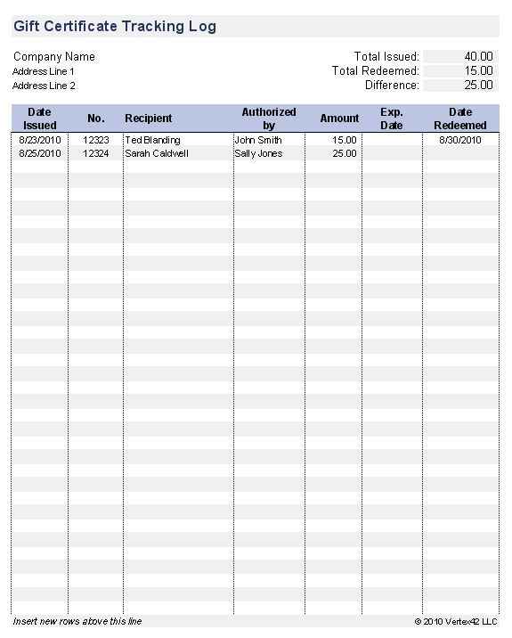 Issues Log Excel Template