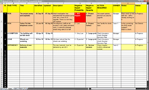 Issues Log Excel Template