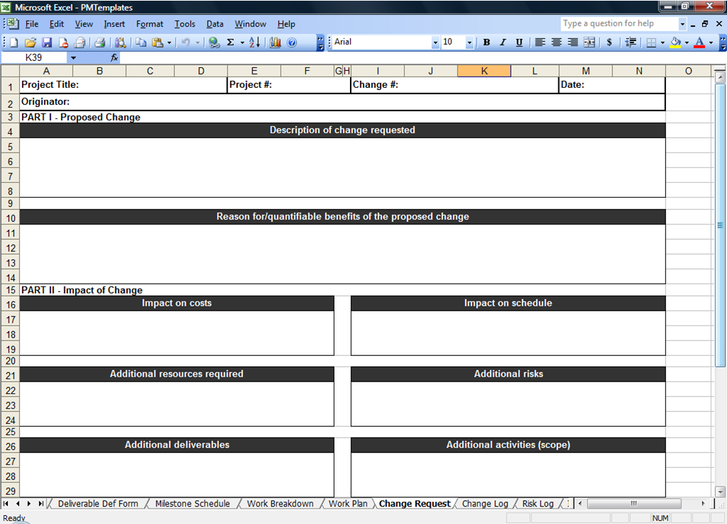 Issues Log Excel Template