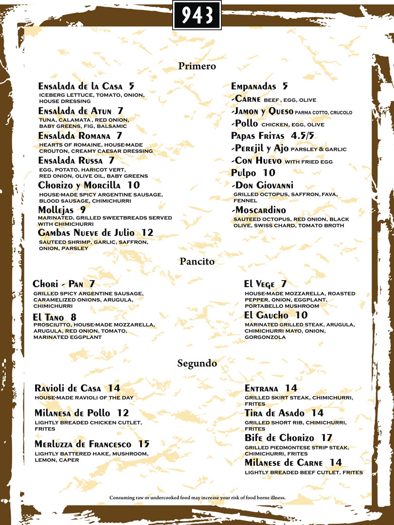 Italian Restaurants In Italy Menu