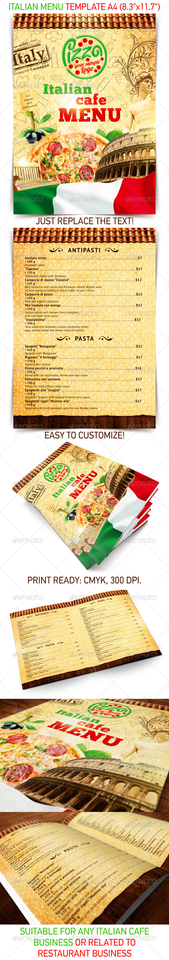 Italian Restaurants Menu Designs