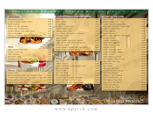 Italian Restaurants Menu Designs