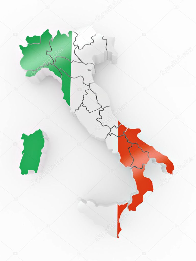 Italy Flag Map