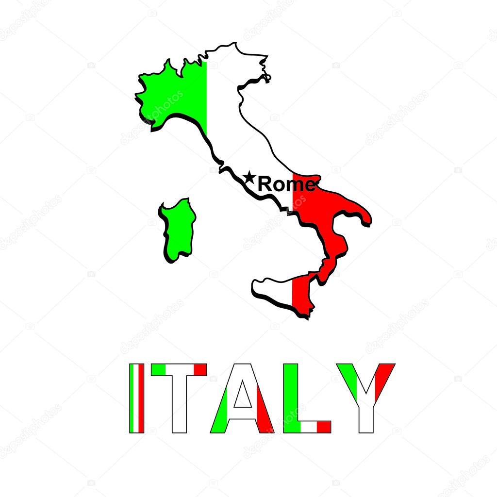 Italy Flag Map