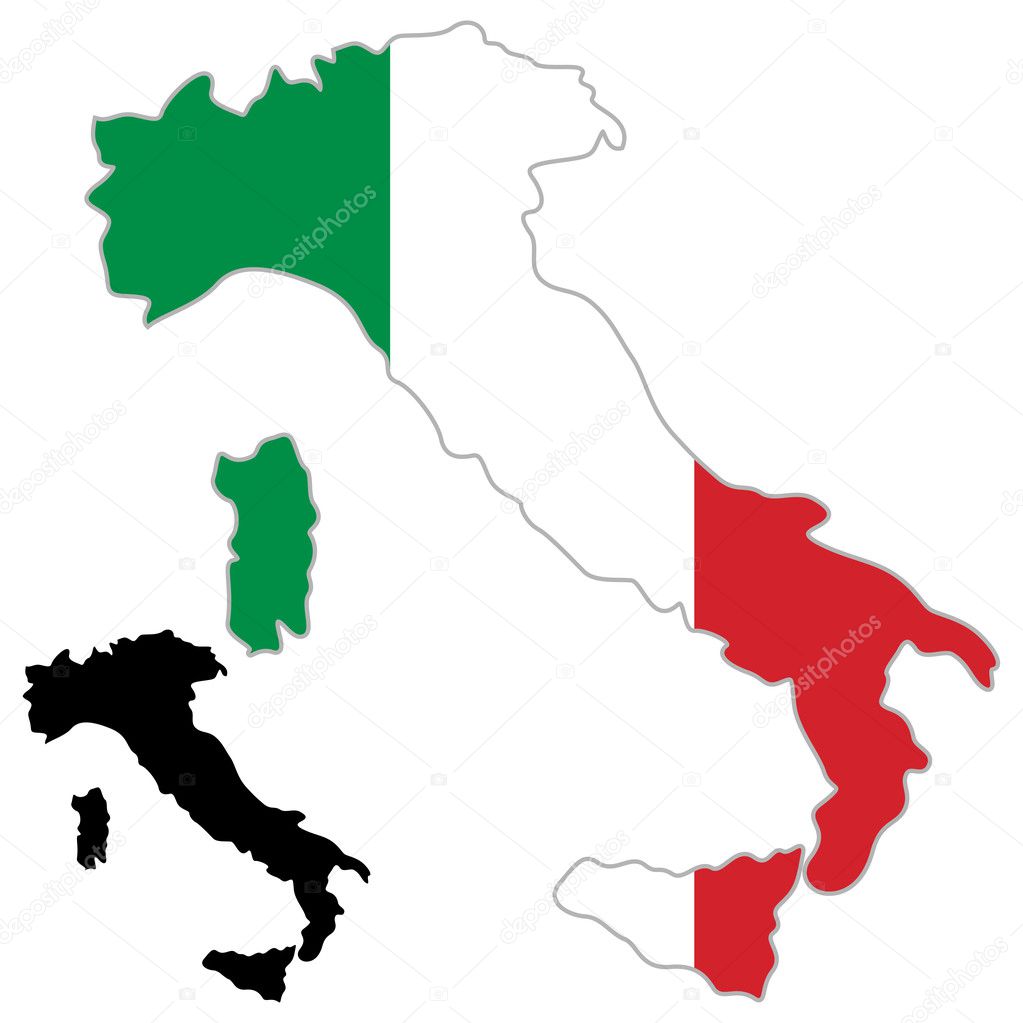 Italy Flag Map