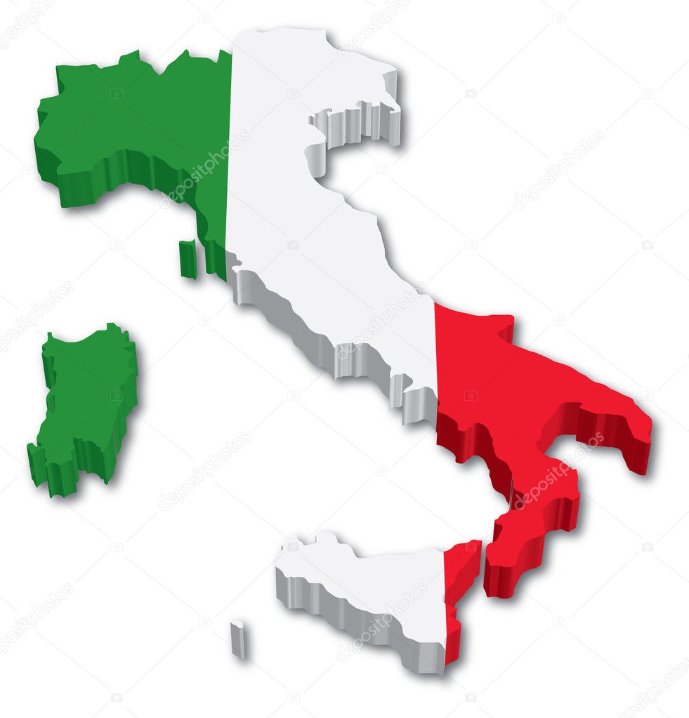 Italy Flag Map