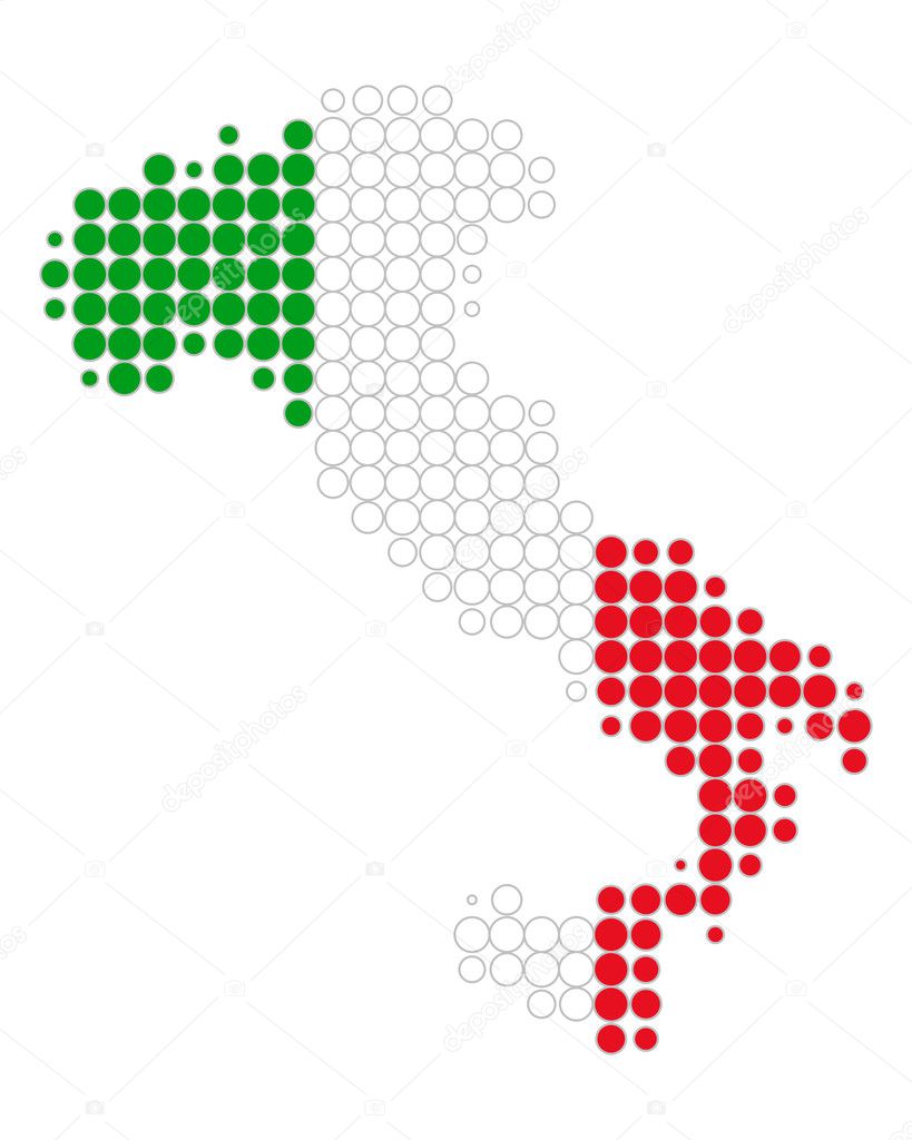 Italy Flag Map