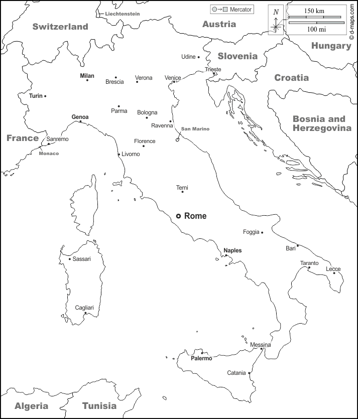 Italy Map Outline