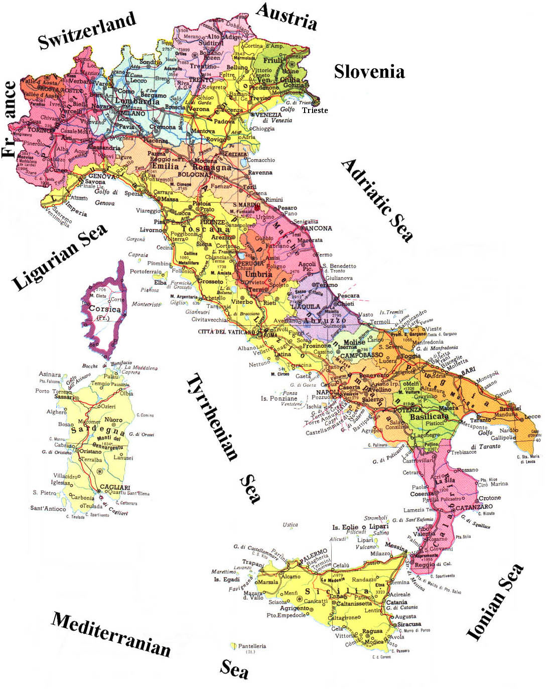 Italy Map Regions