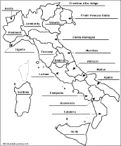 Italy Map Regions And Capitals