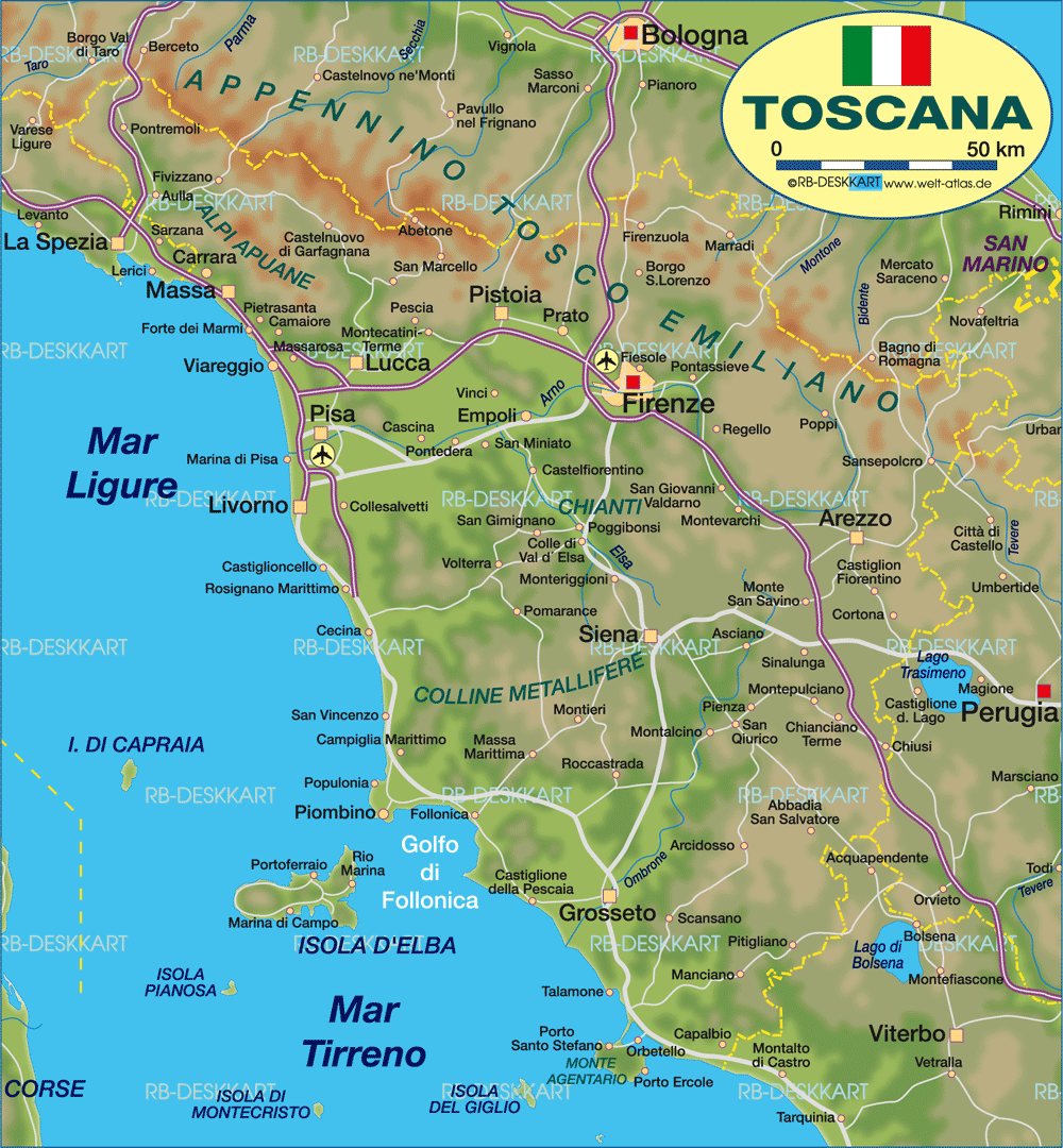 Italy Map Tuscany