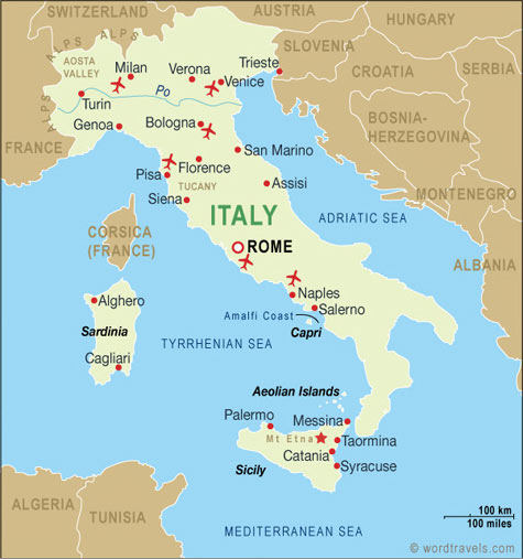 Italy Map Venice Florence