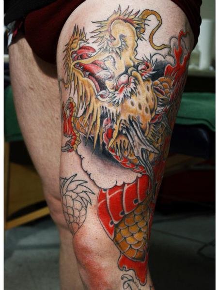 Japanese Dragon Tattoo On Leg