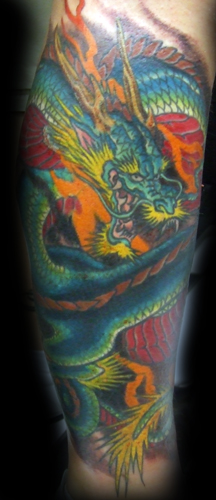 Japanese Dragon Tattoo On Leg