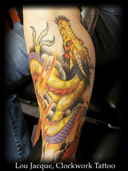 Japanese Dragon Tattoo On Leg